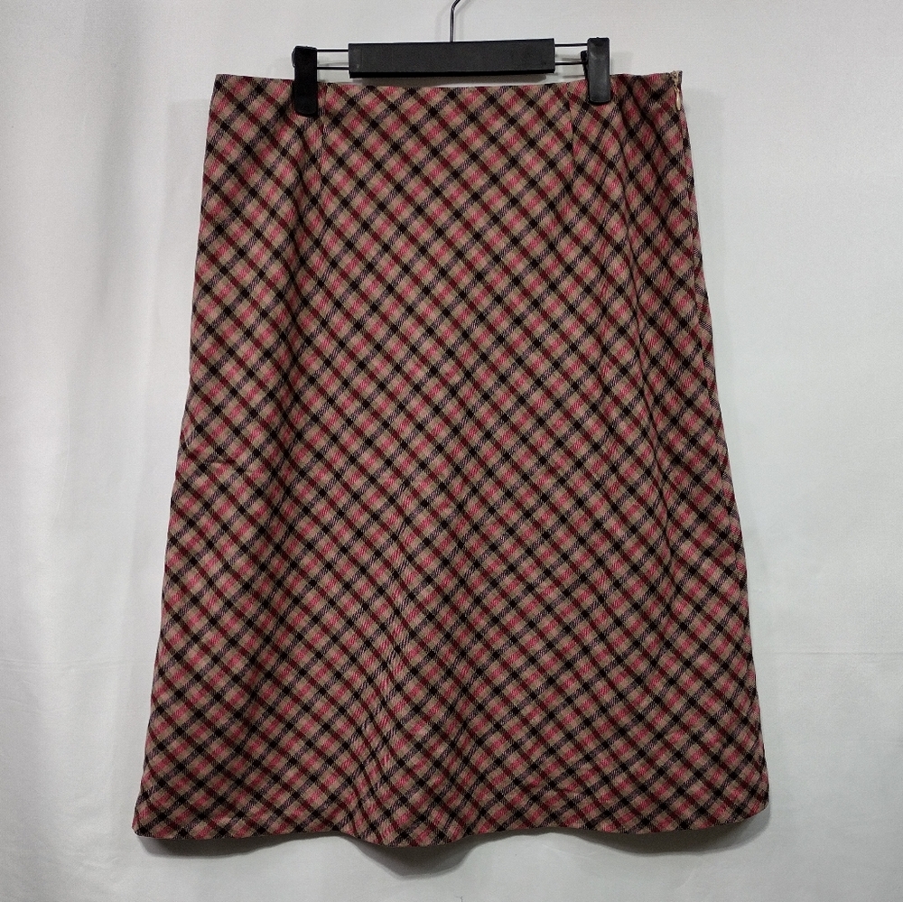 Vintage Casual Corner Wool Blend A-Line Skirt Women's 14 Red Preppy Academia 90s